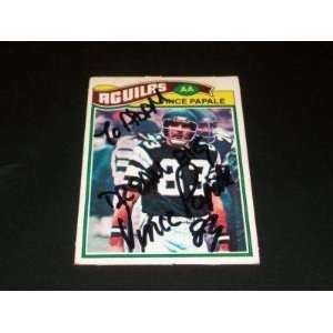  Eagles Vince Papale Signed 1977 Topps Mexican #397 JSA 