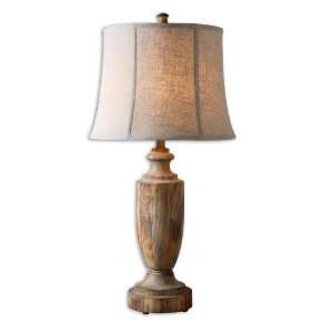   Calvino Lamps Bleached Solid Wood Turning With A Light Ash Gray Wash