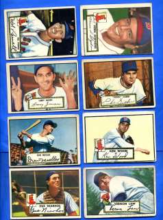 1952 Topps Baseball Lot 8 Different Cards, #s 5 139 g vg+  