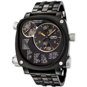   Chronograph Dual Movement Black Stainless Steel Watch Sector Watches
