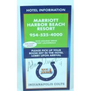   Colts SB 41 hotel card   Sports Memorabilia