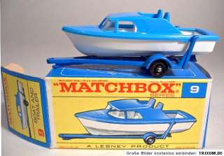 Matchbox RW 09D Boat & Trailer late in F box mint  