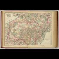 1874 antique WORLD ATLAS Asher Adams old maps color A3  