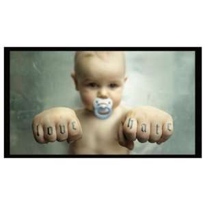   Magnet Love and Hate, Baby Knuckle Tattoos (Funny) 