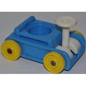  Vintage Little People Blue Wagon with Yellow Wheels (Peg 