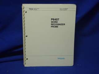 Tektronix P6407 Word Recognizer Prob Instruction Manual  