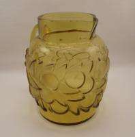 c1930 R. Lalique Blidah Amber Art Glass Pitcher  