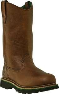 John Deere Womens Western Cowboy Boots Brown Walnut Steel Toe JD3393 