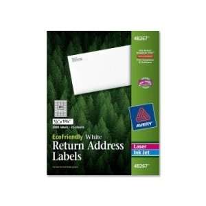  Labels Return Address 1/2x1 3/4 2000/PK White   AVE48267 