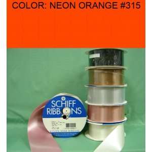   SINGLE FACE SATIN RIBBON Neon Orange #315 5/8~USA 