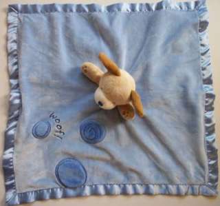 Carters WOOF Blue Puppy Dog LOVEY Security Blanket Baby  