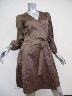Calypso Mocha Silk L/S JULIA Wrap Dress sz XS  