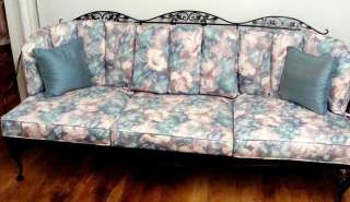 Vintage Black Wrought Iron Woodard Patio Couch Loveseat Sofa Orleans 
