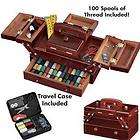 100 pc COMPLETE kit Wood Wooden SEWING BOX Storage chest Organizer 
