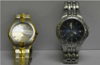 MENS FOSSIL BLUE WATCH AND A MENS TWO TONE ROLLY  