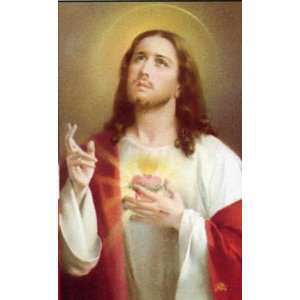  Sacred Heart of Jesus Custom Prayer Card Night Background 