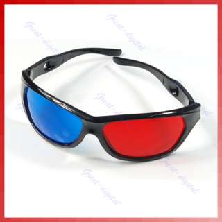 Pair Red Cyan Blue 3D GLASSES Plastic for 3D Movie Game