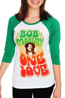 Bob Marley One Love Baseball Girls T Shirt  