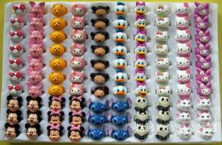 3D children ring random mixed lot 100pcs Hello Kitty Disney Cartoon 