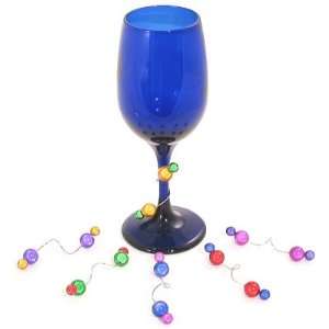    Retro Jewel Tone Stemware Adornments   Set of 6