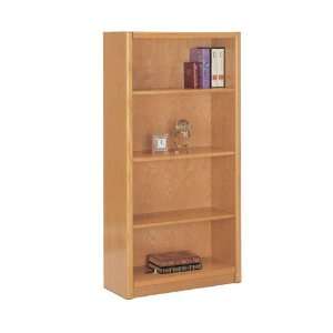   Five Shelf Light Oak Hardwood Veneer Bookcase 72H