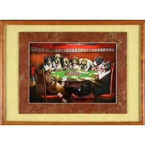  Framed Poker Dogs Print by Cash Coolidge   16x22
