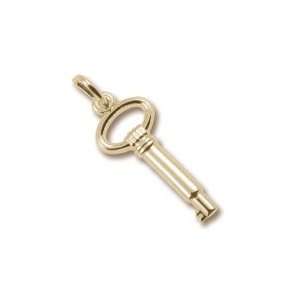  Rembrandt Charms Skeleton Key Charm, Gold Plated Silver 