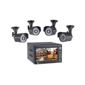   Color Camera Surveilance System with Built in Monitor and 4 Cameras
