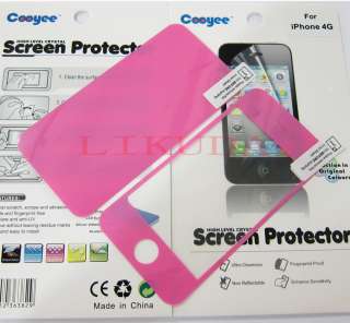 NEW Pink Screen Protector Front+Back For iPhone 4 4G  