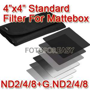 6pcs 4 X4 Neutral Density Full + Gradual ND2 ND4 ND8 filter Kit for 
