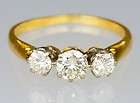 18ct Gold 0.65ct Diamond Trilogy Ring.Vintage 3 stone y