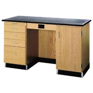 Diversified Woodcrafts 1214KF R Instructors Desk w/ Cabinet on Right 