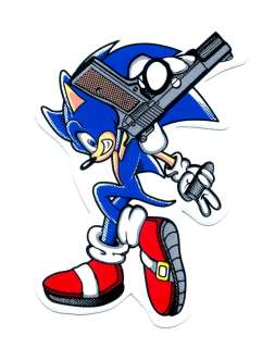 Sonic The Hedgehog pistol Gun Motorcycle Car Decal Sticker K100  