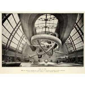  1937 Print Paris Exposition Hall Aeronautic Industries 