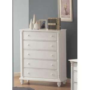  Storage Chest with Bun Shaped Legs in White Finish 