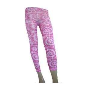  Pink and White Tie Dye Capri Tights By Cathy Rose (One 