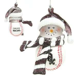  BSS   Chicago White Sox MLB Striped Acrylic Snowman 