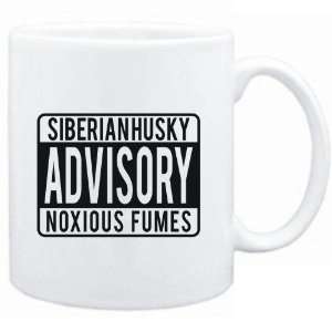  Mug White  Siberian Husky ADVISORY NOXIOUS FUMEs Dogs 