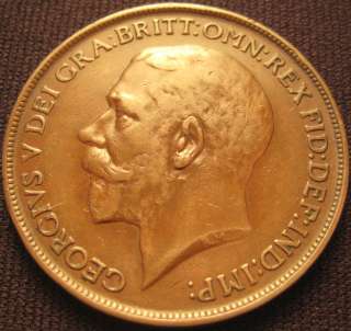 Great Britain GB 1911 Penny George V KM#810 World War I Era WWI Coin 