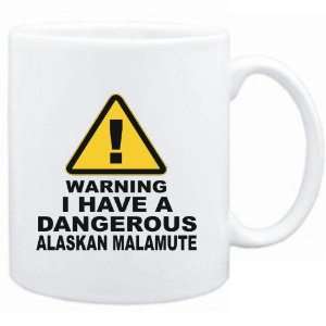  Mug White  WARNING  DANGEROUS Alaskan Malamute  Dogs 