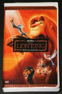 Disneys The Lion King VHS Platinum Special Edition 786936217612 