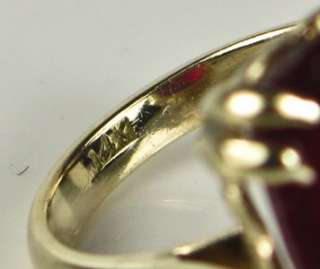 4899 Victorian 14k Gold 13.00ctw Rectangle Cut African Ruby Ring 6.6g 