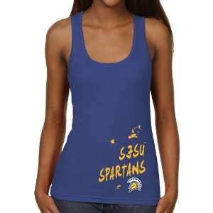 San Jose State Spartans Ladies Paint Strokes Juniors Ribbed Tank Top 