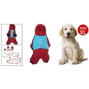  Como Red Blue Button Front Winter Spring Hoodie Dog 