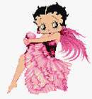Pink Angel Betty Boop Counted Cross Stitch Kit 10 x 11 Beautiful