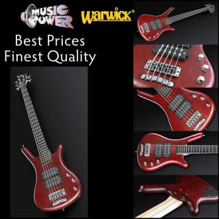   Rockbass Corvette $$ 5 String Bass Guitar Passive Burgandy Red  