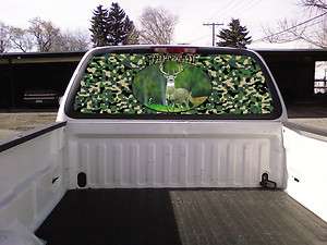 TRUCK Rear Window Graphic Decal Tint   WHITETAIL DEER HUNTING  