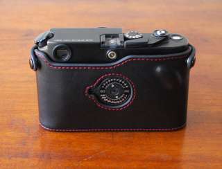 Mr. Zhou Black Leather Half Case Red Stitching for Leica M6 M7 MP with 