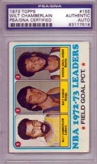 Wilt Chamberlain Autographed Signed 1973 Topps Card PSA/DNA #83117518 
