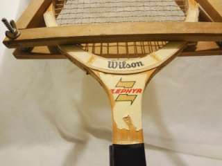 Vintage Wilson Zephyr Tennis Racquet W/ Wooden Head Cover  